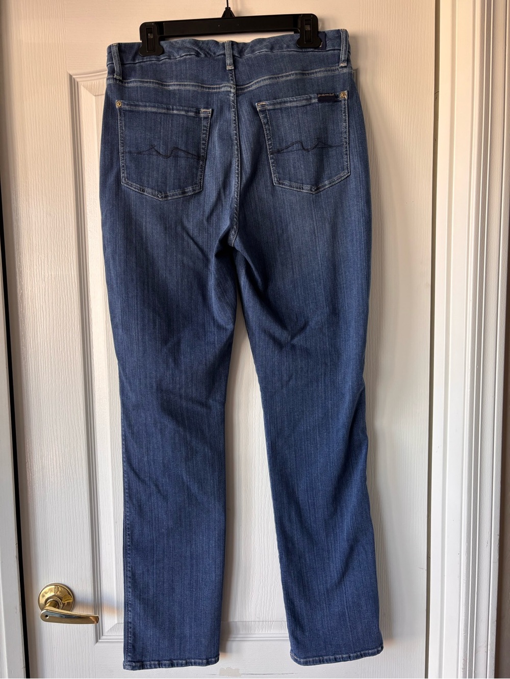 7 for all Mankind Womens Kimmie straight navigation jeans 32 high medium wash - Picture 2 of 12